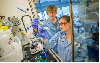Entrepreneurial researcher Raymond Weitekamp and team member Corinne Allen utilize the resources at Lawrence Berkeley National Laboratoryâs Molecular Foundry to analyze sustainable advanced materials. Weitekamp was selected to be part of Cyclotron Road, the founding program of the Lab-Embedded Entrepreneurship Programs. Entrepreneurial researcher Raymond Weitekamp and team member Corinne Allen utilize the resources at Lawrence Berkeley National Laboratoryâs Molecular Foundry to analyze sustainable advanced materials. Weitekamp was selected to be part of Cyclotron Road, the founding program of the Lab-Embedded Entrepreneurship Programs.