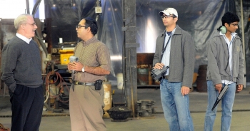 Conferring with plant staff during an assessment.<br /><em>Courtesy of WVU</em> Conferring with plant staff during an assessment.<br /><em>Courtesy of WVU</em>