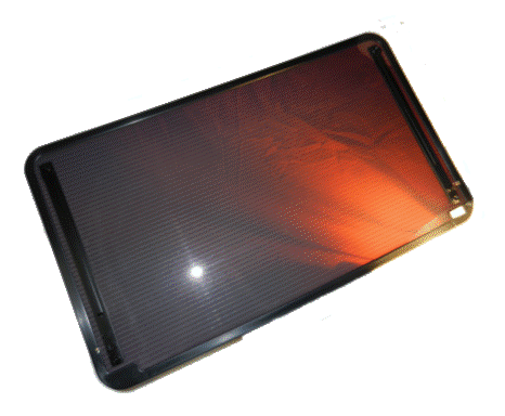 A picture of a solar car roof that is being marketed to vehicle manufacturers.