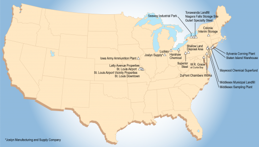 U S Army Corps Of Engineers Fusrap Sites Department Of Energy