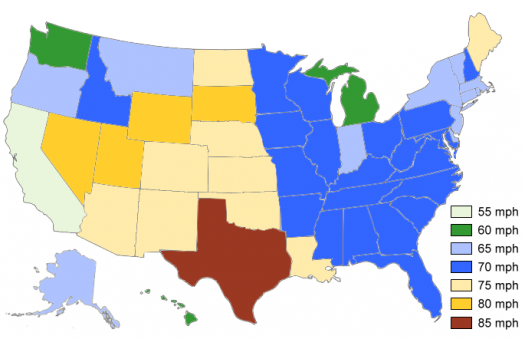 Speed Limit Map Florida Fact #929: June 13, 2016 Heavy Truck Speed Limits Are Inconsistent 
