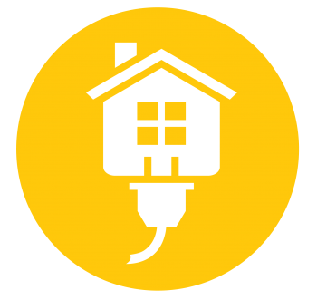 Yellow circle Energy Saver logo for spring and summer Yellow circle Energy Saver logo for spring and summer