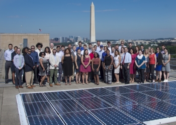 SunShot staff on top of the Energy Department roof