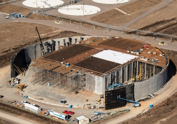 Saltstone Disposal Unit 6 at the halfway point in construction.