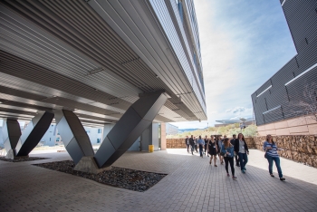 Students walk across the NREL Campus during Race to Zero competition.
