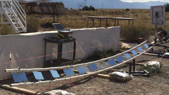 Picture of a ganged heliostat installed at Sandia National Laboratories National Solar Thermal Test Facility.