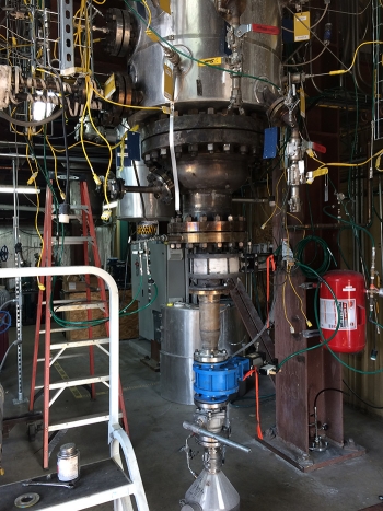 The pilot scale Denitration Mineralization Reformer at the Hazen Research facility in Colorado.