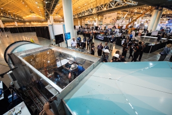 The wind tunnel and contestants at Collegiate Wind Competition 2016