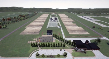 The K-25 History Center, Equipment Building, and Viewing Tower will be located next to the footprint of the former K-25 Building, which is now part of the Manhattan Project National Historical Park.