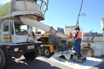 Workers filled Tank 12 with more than 900,000 gallons of grout.