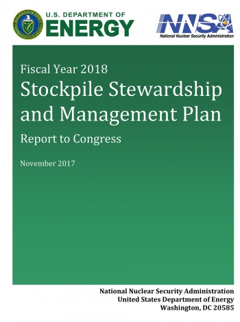 Cover of the FY2017 Stockpile Stewardship Management Plan
