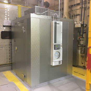 Prior to the treatment, workers installed a refrigeration unit to help ensure the RNS drums remained cool at WCRRF.