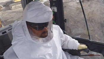 Cody Krisher, excavator operator for the Plutonium Finishing Plant demolition.