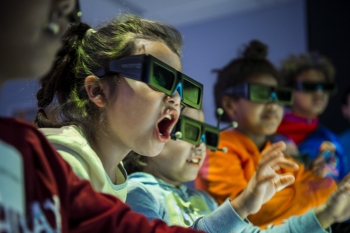 Kids enjoying STEM activities at the National Renewable Energy Lab (NREL)