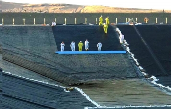 ORP tank farms contractor Washington River Protection Solutions installed a new cover in one of three Liquid Effluent Retention Facility Basins in FY2017. LERF stores wastewater generated by 242-A Evaporator campaigns and other Hanford cleanup activities.