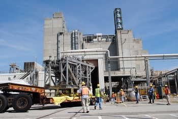 Melter 3 enters the Defense Waste Processing Facility in July 2017. It poured its first canister of vitrified high-level radioactive waste Dec. 29.