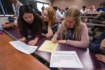 Pictured from Westminster High School in Augusta, Ga., are (left to right) Lisa Xia, Sarah Banta and Caroline Vickery.