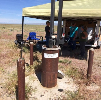 Sampling at the first deep aquifer monitoring well that tested positive for perchloroethylene.