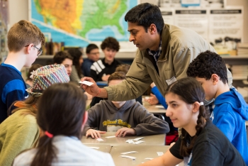 Ramprashad (âRamâ) Prabhakaran and the seventh-grade students discussed economics and career planning.