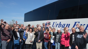 Participants in the first monthly seasonal public site tour of 2018 at EM's former Portsmouth Gaseous Diffusion Plant