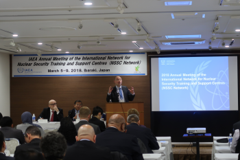 IAEA Lead James Connor addresses attendees at the beginning of the annual meeting.