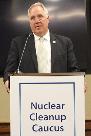 Rep. John Shimkus of Illinois speaks during the House Nuclear Cleanup Caucus event. Shimkus is a member of the caucus.