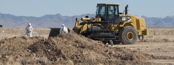 Soil excavation activities at the Clean Slate II site on the Tonopah Test Range.