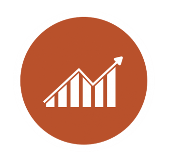 Icon of a chart moving up.