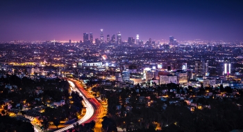 the night skyline of a city