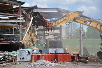 Crews began tearing down Building K-633 in May and completed the project in June.