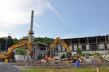 Demolition is underway on the TSCA Incinerator.
