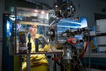 Savannah River Nuclear Solutions employee Nancy Norris completes a sample analysis in the Savannah River Site F&H Laboratory in support of HB-Line and H-Canyon Operations.