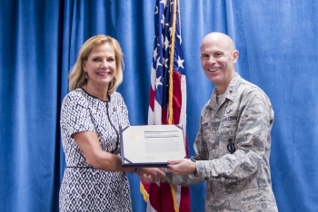 Brig. Gen. Michael Lutton and NNSA Administrator Lisa E. Gordon-Hagerty
