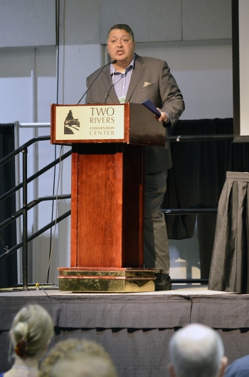 Carmelo Melendez giving opening remarks at the 2018 LTS Conference, Tuesday, August 21, 2018