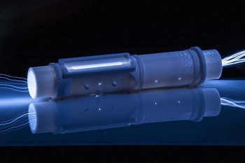 Savannah River National Laboratory replaced its $4,000 conventionally machined prototype design with this $50 3D-printed, two-piece polycarbonate flow assembly.