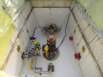 A vertical turbine pump and jumper was recently installed in double-shell tank AW-103 at the EM Office of River Protection's Hanford Site. The new pump will support future waste retrievals and evaporator campaigns.