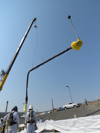 Workers last month removed a failed, 60-foot-long pump from Hanford double-shell tank AW-103. The pump will be sent to Hanfordâs onsite Environmental Restoration Disposal Facility for permanent disposal.