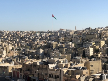 Amman, Jordan, with a population of about 4 million people, stores precious water supplies on rooftops.