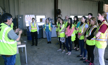 Fluor-BWXT Portsmouth (FBP) welcomed new college interns this summer with a site tour. FBPâs Dr. J.D. Chiou, left, provides an overview of the OnSite Waste Disposal Facility under construction at the Portsmouth Site.
