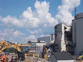 After photo of the Vitrification Facility demolition at the West Valley Demonstration Project Site.
