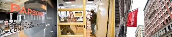 Three photos of Parsons School of Design.