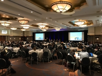 Picture of the Sheraton Pentagon City ballroom at the Grid Modernization Initiative Peer Review. Picture of the Sheraton Pentagon City ballroom at the Grid Modernization Initiative Peer Review.