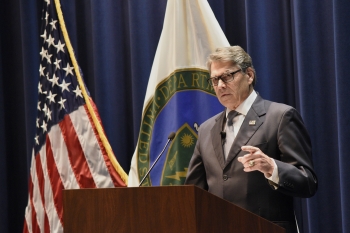 Secretary of Energy Rick Perry addressing the crowd at the RAP 60 event.