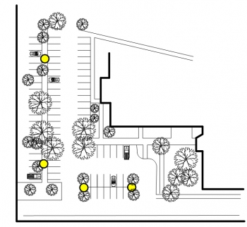 Rendering of a parking lot.