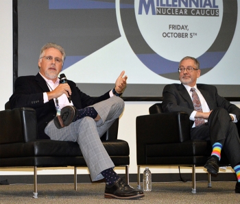 UCOR President and CEO Ken Rueter and Oak Ridge Office of EM Manager Jay Mullis speak during the Millennial Nuclear Caucus.