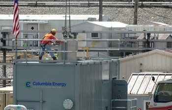 installing an ion exchange column on the Tank Closure Cesium Removal process enclosure in the Savannah River Siteâs H Tank Farm.