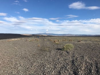 Tour participants explore the top of the main tailings disposal cell, which covers about 354 acres, at the Bluewater, New Mexico, Disposal Site.