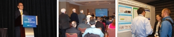 a grouping of photos showing people at an event.