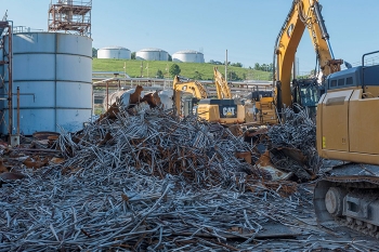 Machines take apart former tanks and more than 10,000 feet of piping before disposition at the Y-12 National Security Complex.
