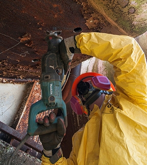Crews retrieved nearly 6,500 pounds of mercury from the West Column Exchange pipes and equipment before demolition.